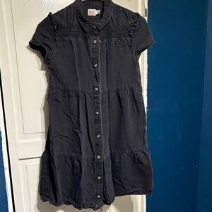 Wonder Nation Black Button-Front Kids Dress
